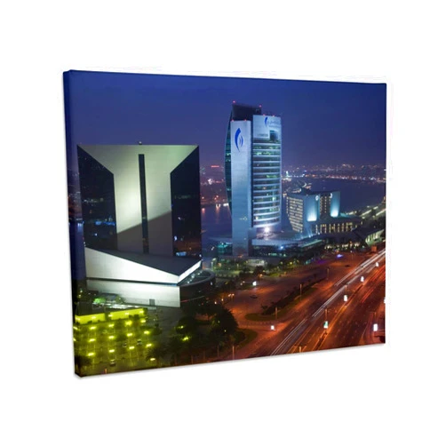 3dRose, UAE, Dubai, Deira, Baniyas Road, City Skyline-AS44 WBI0343 - Walter Bibikow, Museum Grade Canvas Wrap 10x8