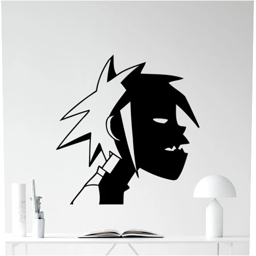 CarolGreyDecals 2D Gorillaz Wall Decal Alternative Music Band Vinyl Sticker Music Studio Decal Rock Wall Art Design Housewares Teens Room Nursery Bedroom Decor Removable Wall Mural 2sss