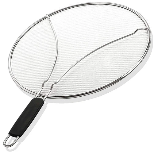 BergKoch Splatter Screen for Frying Pan - 13 Inch Stainless Steel Grease Splatter Guard - Cover Oil Splash when Sizzling Bacon, Cooking Fried Chicken or Popcorn