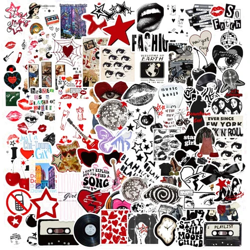 Ywwbld 100PCS Downtown Y2K Girls VSCO Vogue 90s Aesthetic Stickers Pack Cool Trendy for Water Bottle Funny Waterproof Stickers for Teens Adults Decals Laptop Skateboard Motorcycle Car Party Supplies