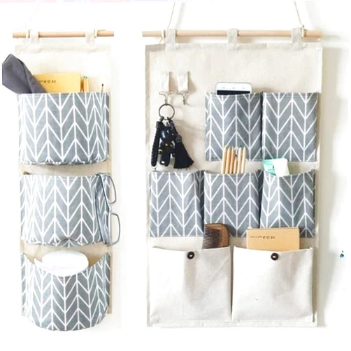 Yingliqi 2 Packs Wall Closet Hanging Storage Bag, Over Door Hanging Storage Bags for Living Room, Bedroom