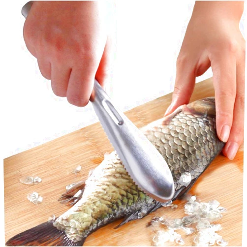 COPORA Fish Scaler Brush Fish Scaler Remover with Stainless Steel Sawtooth Easily Remove Fish Scales-Cleaning Brush Scraper Kitchen Tool
