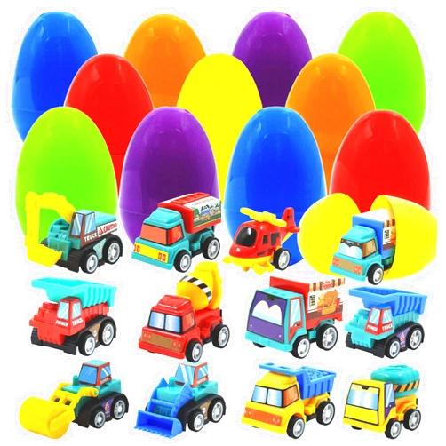 CLAPET Easter Basket Stuffers, 12 PCS Easter Egg Fillers with Pull Back Car, Prefilled Easter Toys Gifts for 3-8 Year Old Boys Girls Kids Toddlers, Party Favors Classroom Prize Supplies