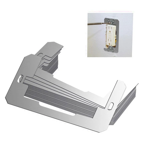 YUEARN Wall Plate Spacer, Electrical Outlet Spacers Shims, Metal Flush Fit Gang Device Leveler Plates, Outlet Spacers for Fixing Walls Electrical Electrical Box