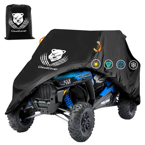 ClawsCover UTV Covers Waterproof Outdoor,2 Seater 115 Inch XL Heavy Duty 420D Oxford Cloth All Weather Side by Side Cover Accessories,Sun Dust Snow Rain UV Proof-115 Lx59Wx74.8H Inch