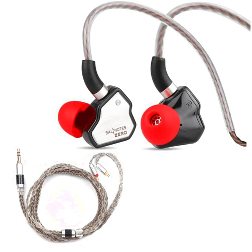 Linsoul 7Hz Salnotes Zero in-Ear Earphone(Black, Without Mic, 3.5mm) + Tripowin Zonie Cable(2pin-0.78mm, 3.5mm, Grey)