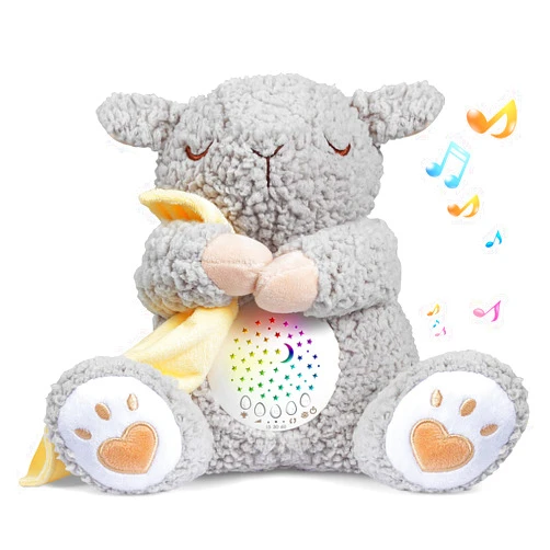 BEREST Rechargeable Baby Sleep Soother, Mom's Heartbeat Babies Cry Sensor Lullabies & White Noise Sound, Nursery Decor Night Light Projector Toddler Crib Sleeping Aid, Boys & Girls Shower Gifts