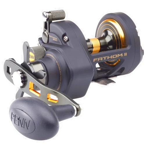 PENN Fathom II Star Drag Conventional Fishing Reel, Black Gold, 25N