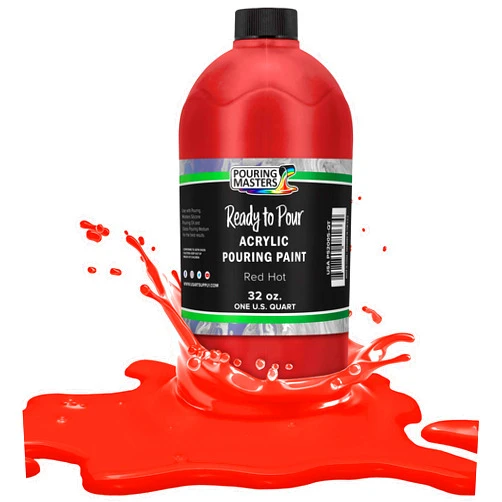 Pouring Masters Hot Tamale Red Acrylic Ready to Pour Pouring Paint - Premium 32-Ounce Pre-Mixed Water-Based - for Canvas, Wood, Paper, Crafts, Tile, Rocks and More