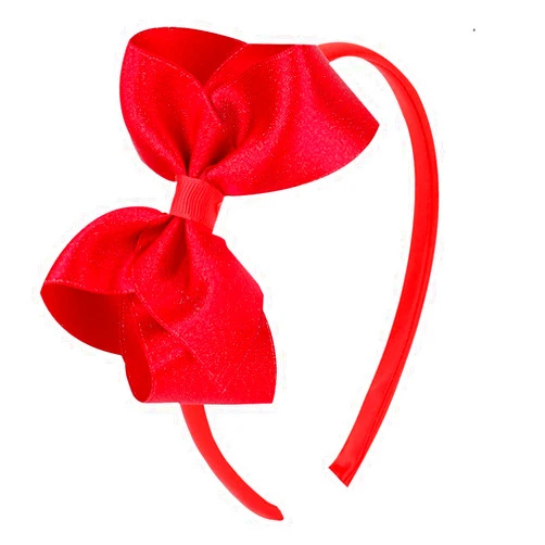 DIUEWOW Valentine's Day Hair Bow Headband Large Bowknot Hair Hoop Red Grosgrain Ribbon Bows Headbands for Toddlers Girls Kids Fabric Headpiece Hair Band for Valentine's Party