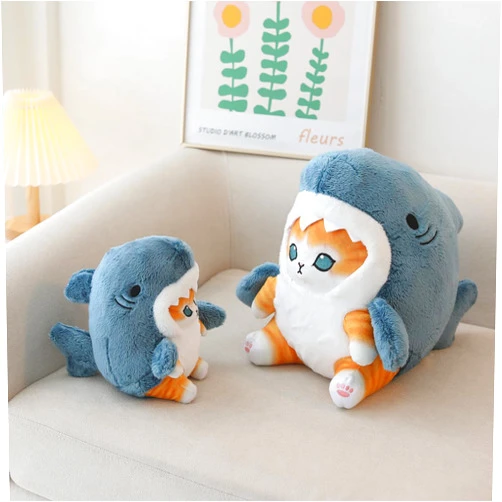 Stepxi Cat Shark Plush Baby Cat Shark Stuffed Animal Plushies Doll, Cat Shark Plush Soft Christmas & Birthday for Girls,Kids,Girlfriend