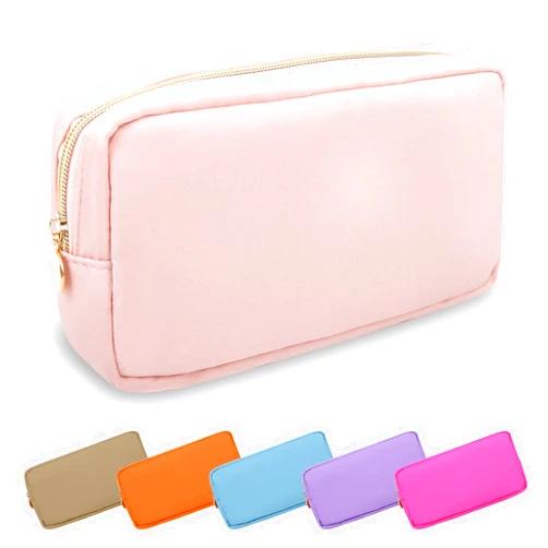 UIXIZQ Waterproof Small Makeup Bag Pouch for Purse,Nylon Travel Toiletry Storage Bag Cute Preppy Cosmetic Bag for Women Girl,Waterproof Makeup Organizer Bag Skincare Bag Purse with Zipper(Small-Flamingo)