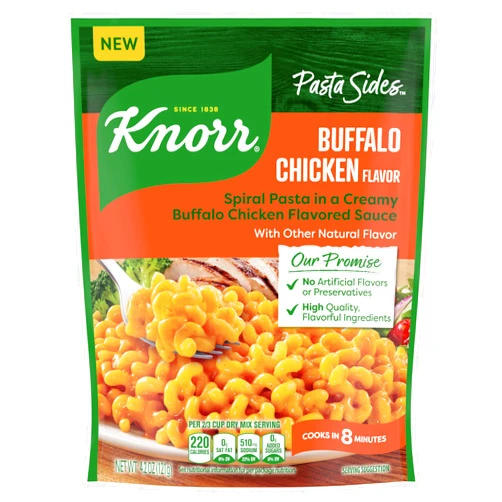 Knorr Pasta Sides Buffalo Chicken Flavor Pasta, 8 count, for a Delicious + Quick Side Dish, with No Artificial Flavors or Preservatives, 4.2 oz