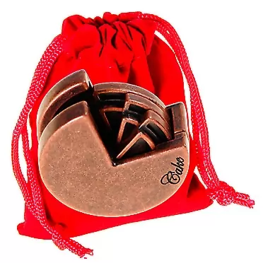 Deluxe Games Cake Hanayama Puzzle, Level 4 Difficulty, with RED Velveteen Drawstring Pouch, Bundled Items