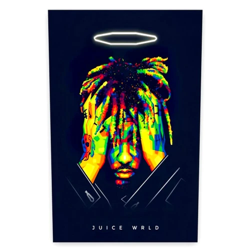 InfuzeArts j Pop uice Wrld Rapper Singer Album Cover ana Poster Music Posters For Room Aesthetic Canvas Wall Art Living Room Bedroom wall decor 12x18inch Unframed, style-2