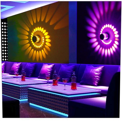 RICEFINE YJYdada Colorful RGB Spiral Hole Wall Lamp Surface Wall Install Home Decor LED Light Luminaire Lighting
