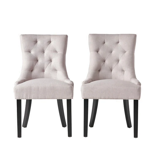 Christopher Knight Home Hayden Fabric Dining Chairs, 2-Pcs Set,Polyester, Light Grey