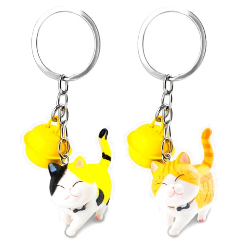 WXCATIM Cat Keychain Cute Charms Cat Lover Gifts For Women 2PCS Calico Orange Cat Decor Cute Key Chain Kitten Cat Stuff Funny Keychain Kawaii Gift For Cat Lovers Orange Cat Calico Cat