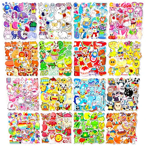 Jubite 600PCS Mixed Cool Stickers for Adults, Teens, Kids, Vinyl Aesthetic Stickers Stickers for Water Bottle, Laptop, Guitar, Skateboard, Luggage, Waterproof Cute Stickers Variety Pack