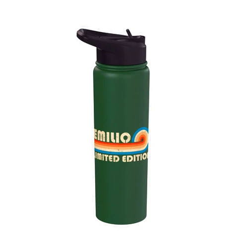 First Name Cool Given Name Gift Ideas EMILIO First Name Funny Retro Vintage Birthday Stainless Steel Insulated Water Bottle