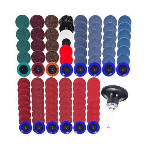 MBHALBY 103 Pcs Quick Change Sanding Discs Set 2 Inch with Holder for Surface Prep Strip Grind Polish Finish Burr Rust Paint Removal