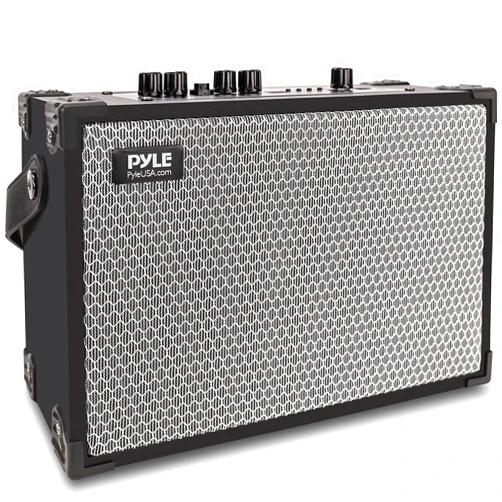PyleUsa Vintage Bluetooth Speaker - Rechargeable Leather Portable Wireless BT Retro Style Audio System with TWS, FM Radio, 120W Heavy Bass Music Player, 5H Long Playtime, AUX, Mic in, w/Remote Control