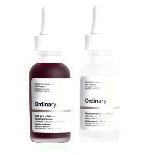 ORDINARY 2 Pack Of The New Ordinary AHA 30% + BHA 2% and Niacinamide 10% + Zinc 1% 30ml Oil Control Face Serum