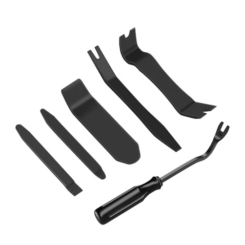 GOOACC 6PCS Auto Trim Removal Tool Kit No-Scratch Tool Kit for Car Audio Dash Panel Window Molding Fastener Remover Tool Kit-Black