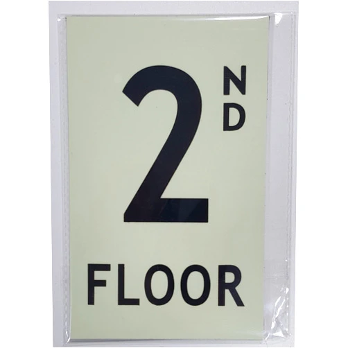FIREDEPARTMENTSIGNS.NYC Floor Number 2 Sign Heavy Duty/Glow in The Dark