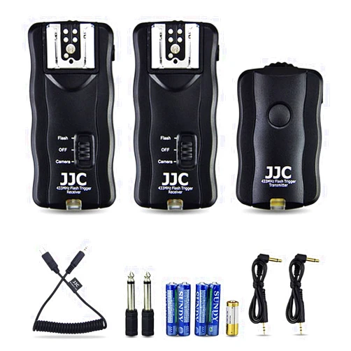 JJC 3-in-1 Wireless Flash Trigger & Shutter Remote Control with Two Receivers Kit for Sony A6600 A6500 A6400 A6300 A6100 A7M4 A7 IV A7III II A7R5 A7R V A7R III II A7S III II A9 II A99 II