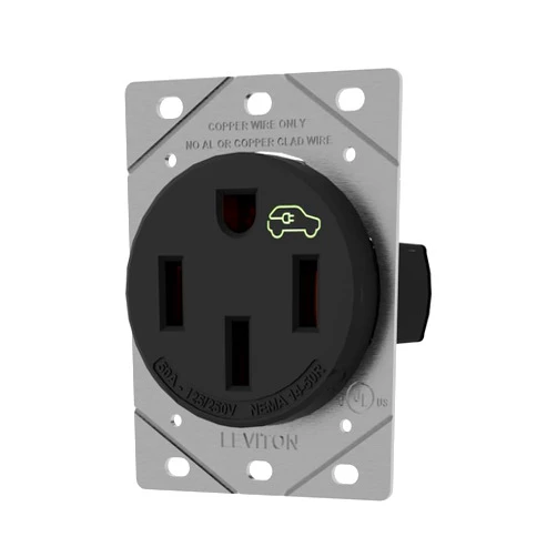 Leviton 1450R 50 Amp EV Charging Receptacle/Outlet, Heavy Duty