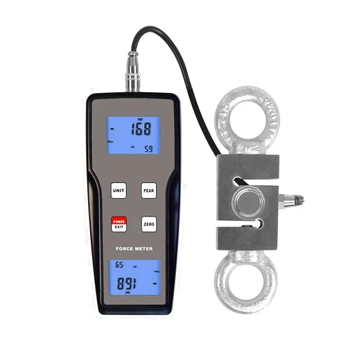 HOJILA FM-204-1000K (9800N/1000kgf/2200Lbf) Digital Force Gauge Push Pull Gauge Dynamometer with External Load Cell Sensor, Peak/Track Mode, 0.5% Accuracy