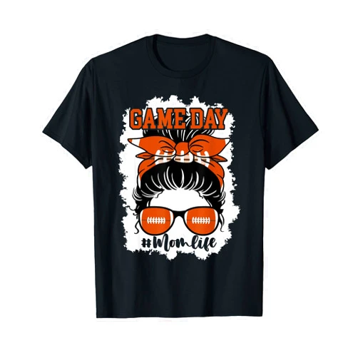 Football Lover Gift Co. Marching Band Football Game Day Messy Football Lovers Mom T-Shirt