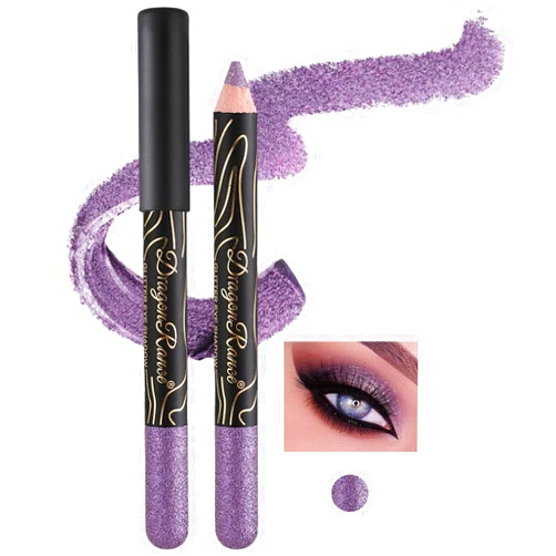 QICHA 2-in-1 High Gloss Pearlescent Pen Eye Shadow Stick Eye Shadow Sequin Eyeliner Eye Shadow Pen Wood Glitter Diamond Eye Shadow free size H