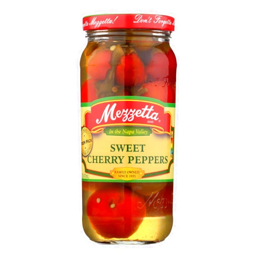 Mezzetta Sweet Cherry Peppers, 16 Oz (Pack of 6)
