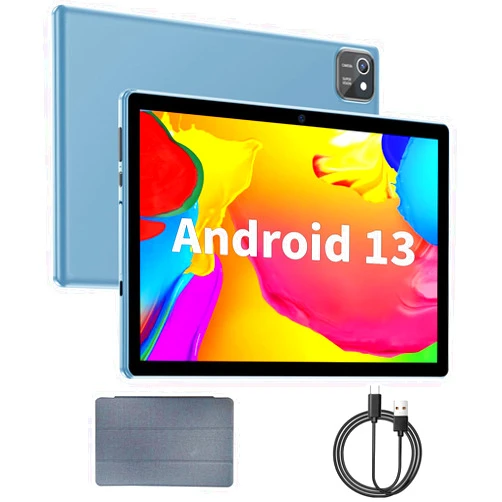 Aiprotablet Tablet 10 inch, Android 13 Tablets, 6GB RAM 64GB ROM 512GB Expand, Quad-Core Processor, 1280x800 IPS HD Touch Screen, GPS, WiFi, Dual Camera, Bluetooth, 6000mAh Battery (Blue)