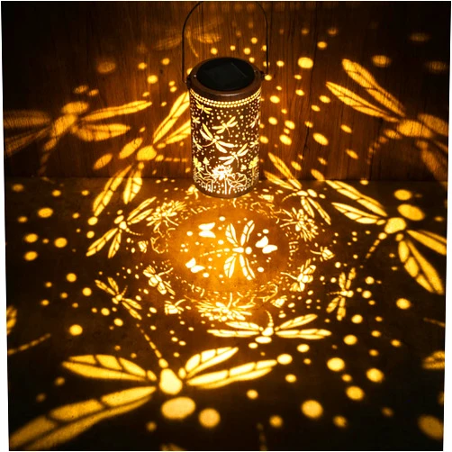 Fabuday Dragonfly Lotus Outdoor Solar Lantern Waterproof - Hanging Solar Power Lights Led for Outside, Garden Decor for Patio, Porch, Balcony, Yard and Deck, Gardening Decorations Gifts for Women Mom