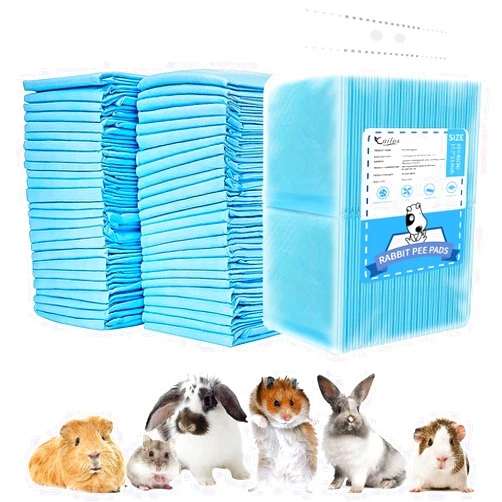 CAILOS 20 Pcs Rabbit Pee Pads, Disposable Super Absorbent Diaper, Pet Toilet/Potty Training Pads for Guinea Pigs, Hedgehog, Hamsters, Chinchillas, Cats, Dogs
