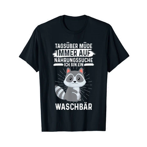 Raubtier Waschbären Zootier Geschenkidee Raccoon Night Active Predator T-Shirt
