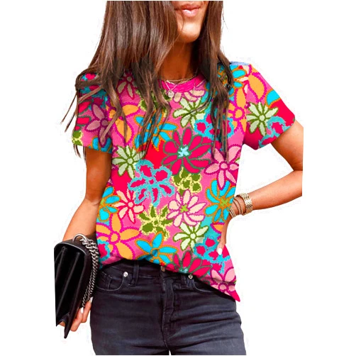 EVALESS Womens Casual Polka Dot Tops Crewneck Short Sleeve T Shirts Fashion 2024 Spring Summer Loose Fit Shirts