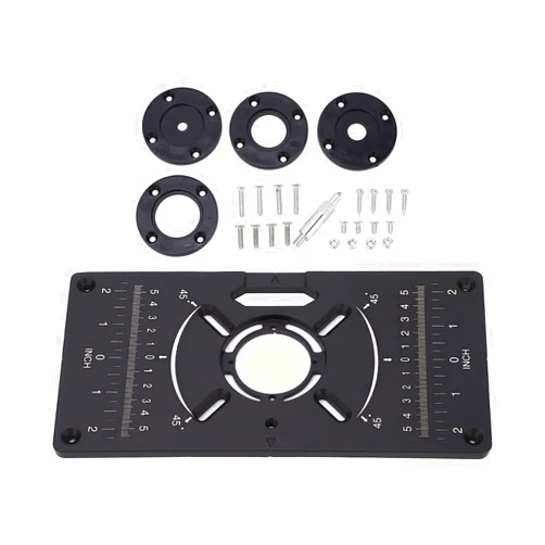 Fafeicy Universal Router Table Insert Plate, Router Plate, Trimming Machine Flip Board Black