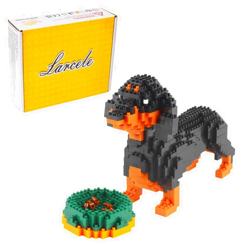Larcele Micro Dachshund Dog Building Blocks Set Super Mini Pet Building Toy Bricks Kit, 898 Pieces KLJM-02 (Dachshund)