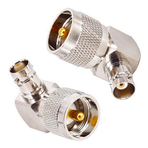 Boobrie PL259 UHF Male to BNC Female Right Angle RF Coaxial Adapter UHF to BNC 90 Degree Jack Adapter Radio Adapter Converter for Antennas, Wireless LAN Devices, Wi-Fi Radios External Antenna 2PCS