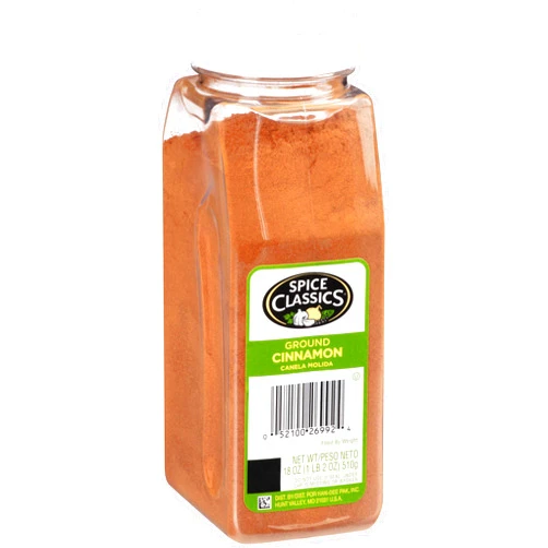 Spice Classics Ground Cinnamon, 18 oz - One 18 Ounce Container of Ground Cinnamon Powder, Perfect in Desserts, Hot Tea, Cider, Meat Rubs, and More