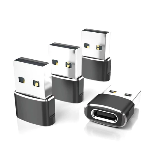 Elebase USB to USB C Adapter 4 Pack,Type-C Female to A Male Car Charger Converter for New iPhone 16 Pro Max Plus 15 14 13,Apple Watch 10,iWatch 8,Airpods,iPad 9 Air 5 Mini 6 7,Samsung Galaxy S24 Ultra