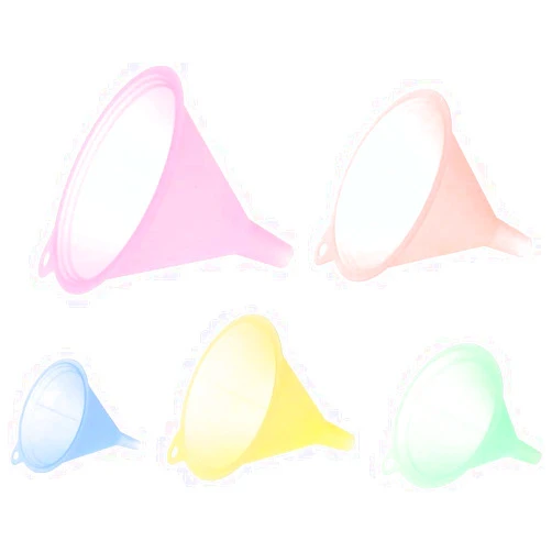 Generic 5 Pieces Colorful Plastic Funnel Small Medium Large Variety Liquid Kitchen Set 7x7cm;8.5x9cm;10x10.5cm;11x12cm;12.5x13cm Sturdy and Practical