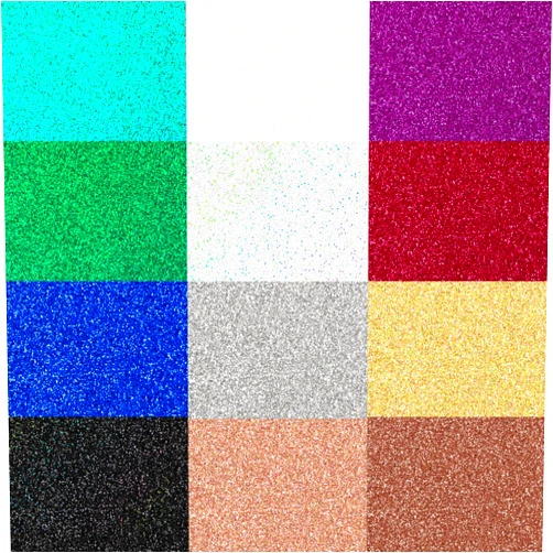 Siser Glitter Heat Transfer (HTV) Vinyl for T-Shirts, 12 Pack, Pack #2