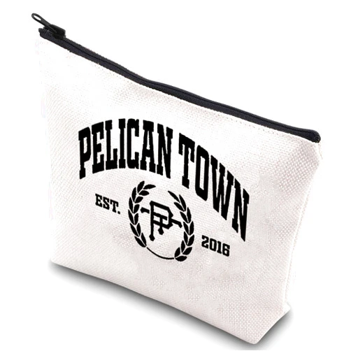 WZMPA Gamer Cosmetic Bag Pelican Town EST 2016 Makeup Zipper Pouch Bag For Wmen Teen Girls (Pelican Town)