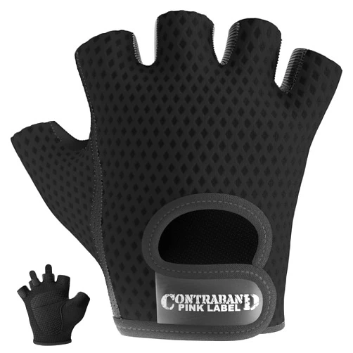 Contraband Pink Label 5307 Womens Designer Workout Gloves | Low Sweat Diamond Mesh Fabric w/Grip-Lock™ Silicone Palm