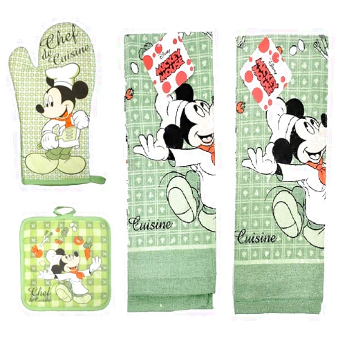 Jerry Leigh Disney Mickey Chef de Cuisine Kitchen Towel Set (4 Piece Set)